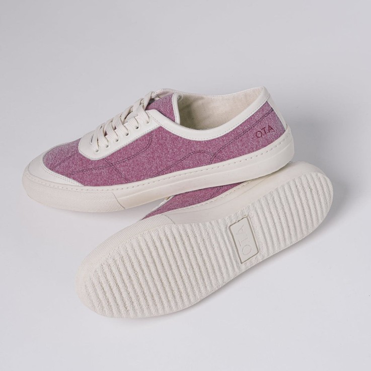 Baskets basses Belleville en Matière recyclée Violet/Beige