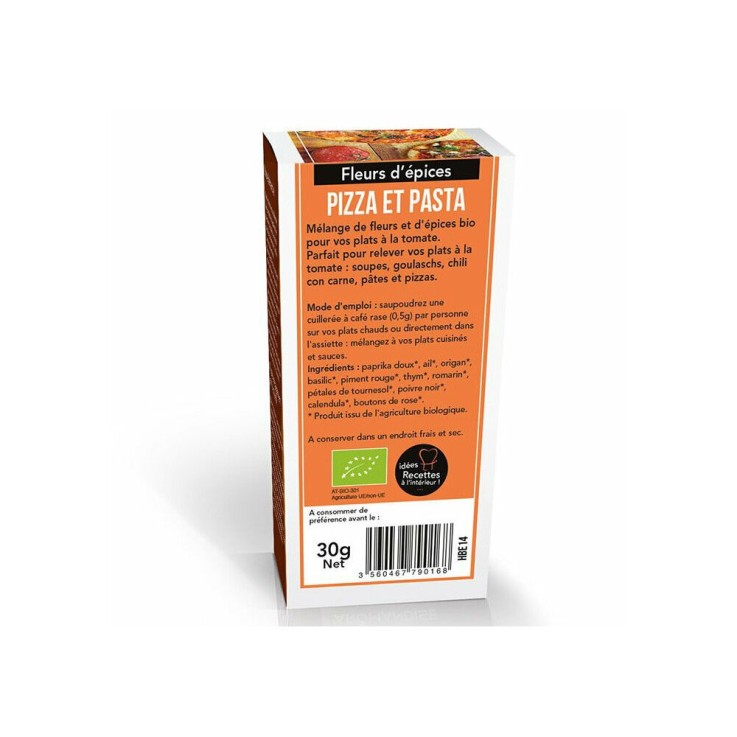 Fleurs d'épices bio Pizza et Pasta pour la cuisine 25g