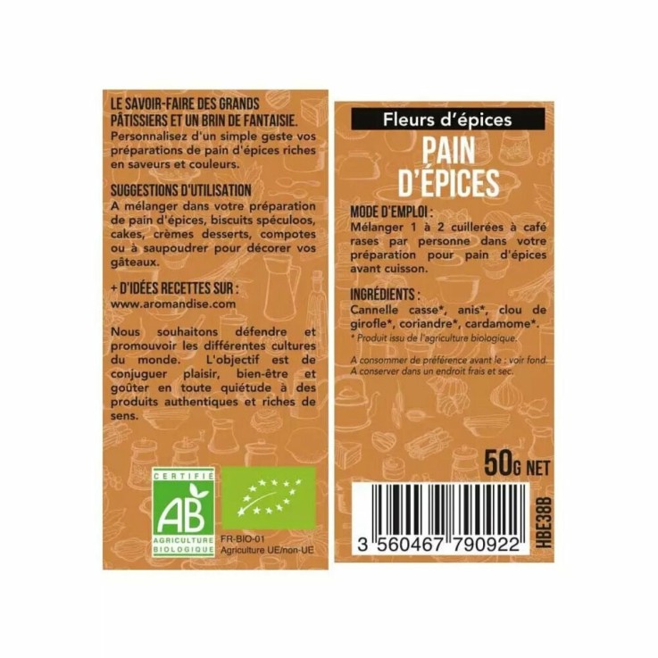 Fleurs d'épices Pain d'Epices 50g