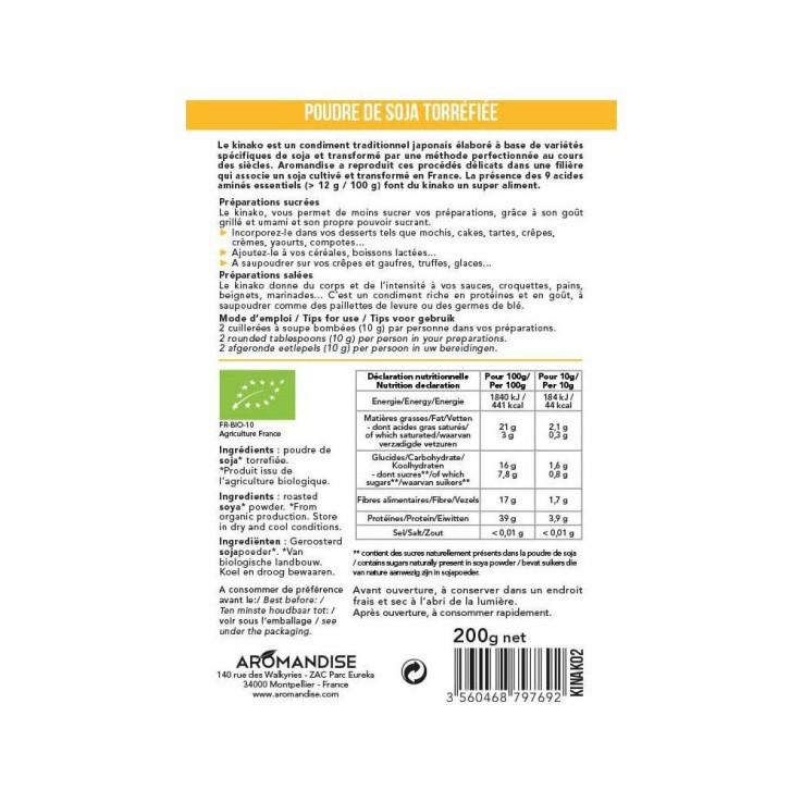 Kinako - Poudre de soja torréfié bio 200g