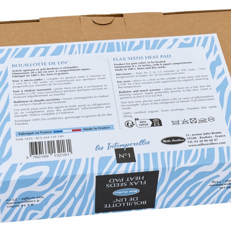 Bouillotte de lin® L'Intemporelle N°1 - Motifs Bleu