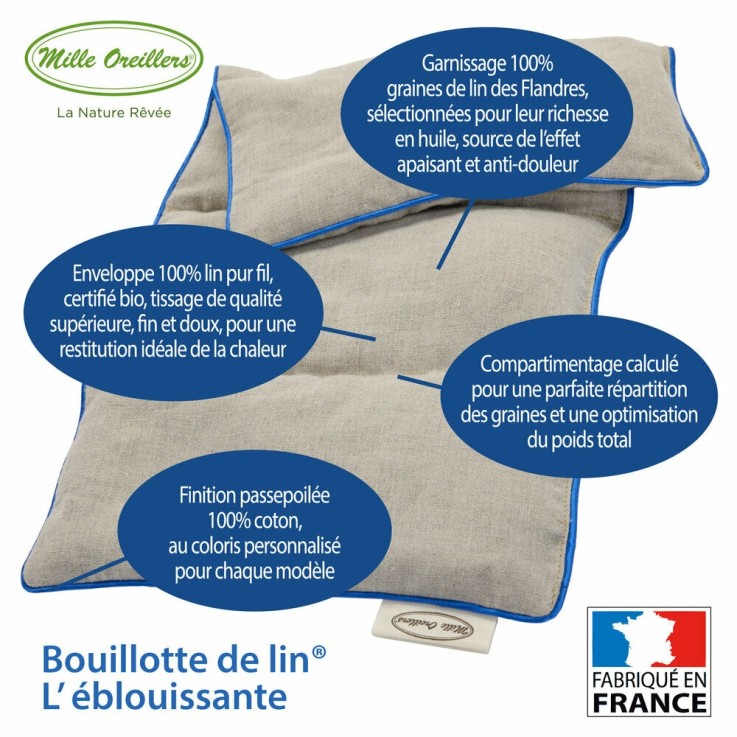 Bouillotte de lin® "L'Eblouissante" aux graines de lin des Flandres