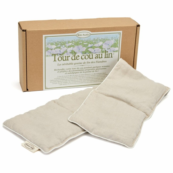 Tour de cou au lin ® naturel chauffant - 15 x 75 cm