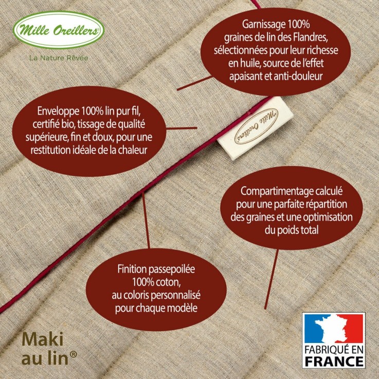 Maki au Lin ® - Cou, épaules et dos - 42 x 75 cm