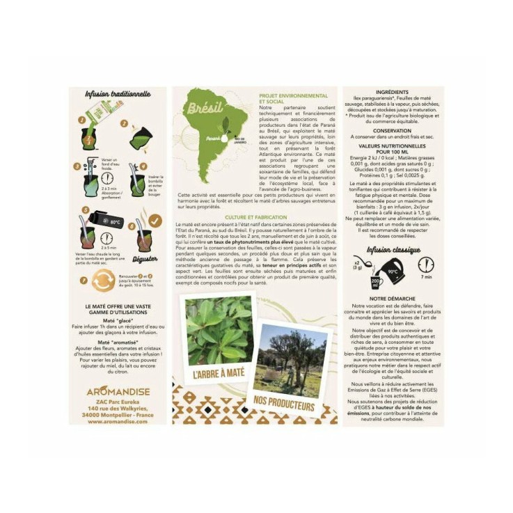 Maté Vert Sauvage bio du Brésil - Sachet 350g