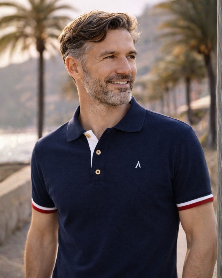 Polo Paul Coton Bio Bleu