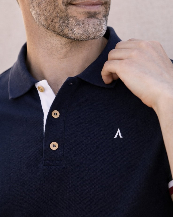 Polo Paul Coton Bio Bleu