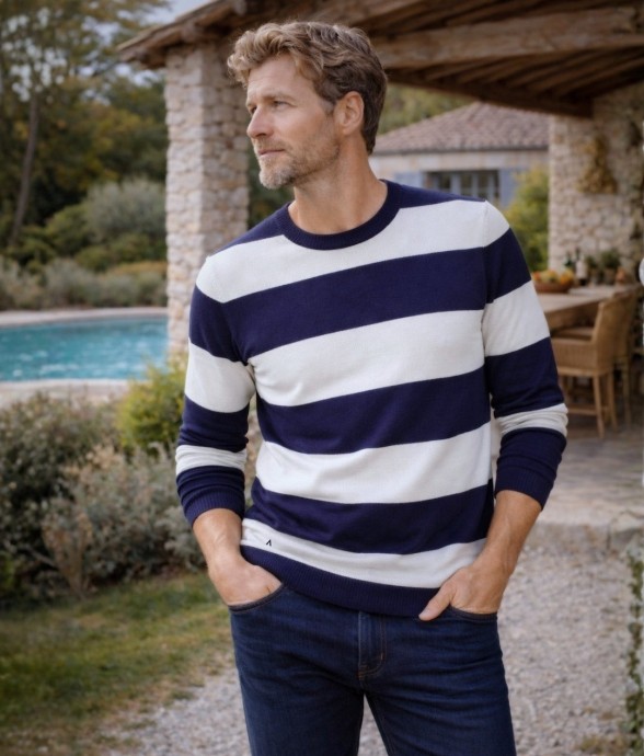 Pull Georges Coton Bio Bleu...