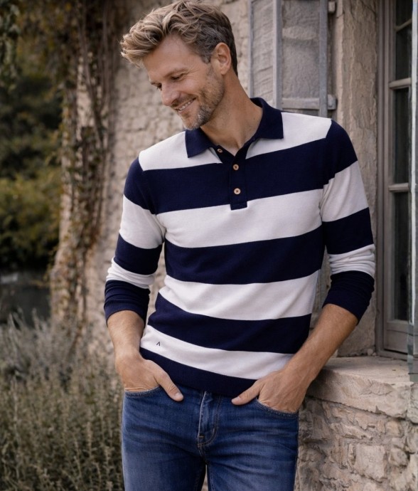 Pull René Coton Bio Bleu...