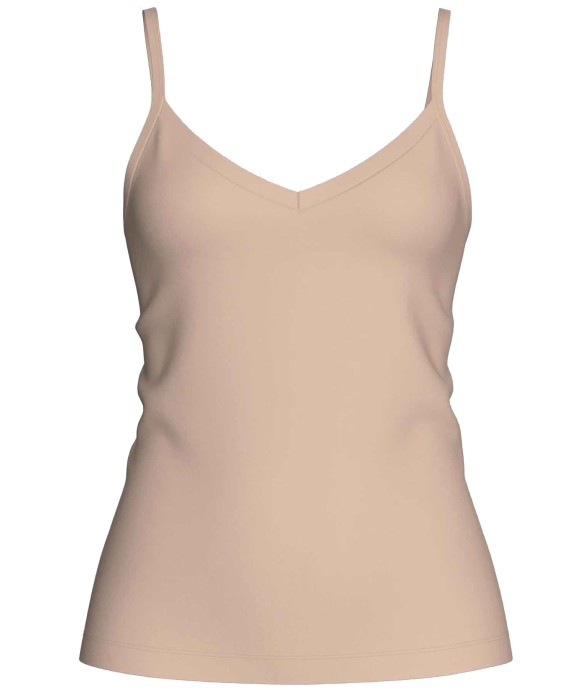 Débardeur beige Lyocell col...