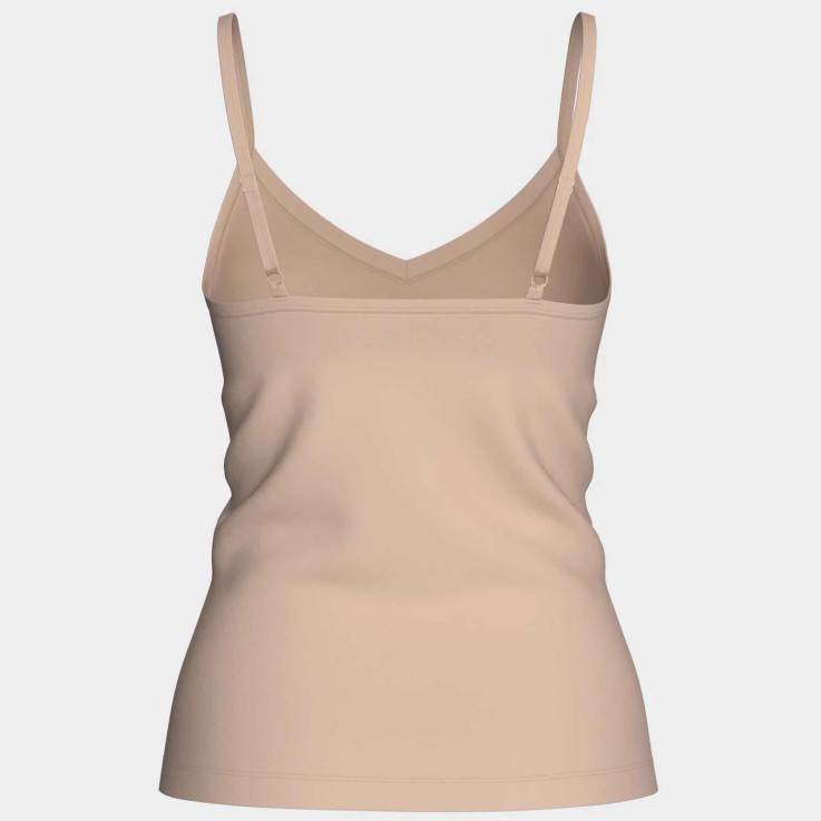 Débardeur beige Lyocell col V confortable respirant