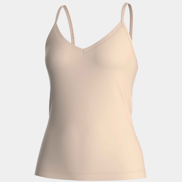 Débardeur beige Lyocell col V confortable respirant