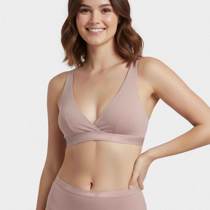 Soutien-gorge triangulaire Vieux Rose Lyocell sans armature