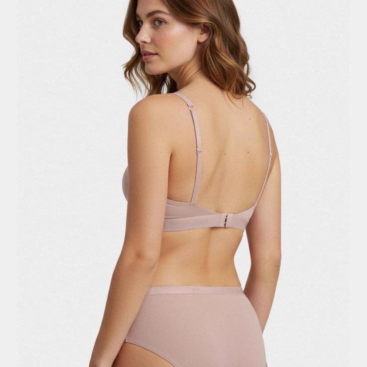 Soutien-gorge triangulaire Vieux Rose Lyocell sans armature