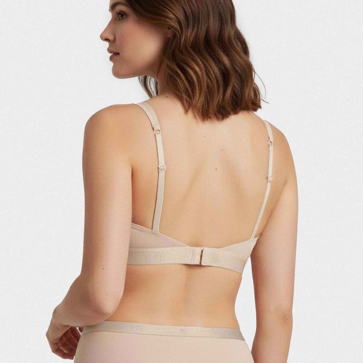 Soutien-gorge triangulaire beige Lyocell sans armature