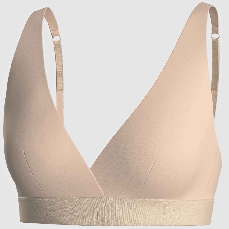 Soutien-gorge triangulaire beige Lyocell sans armature