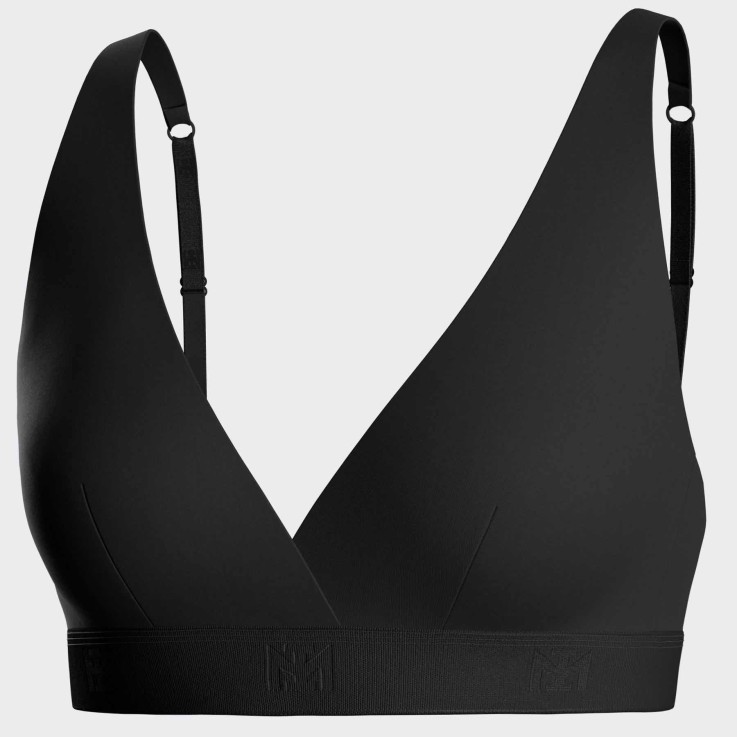 Soutien-gorge triangulaire noir Lyocell sans armature