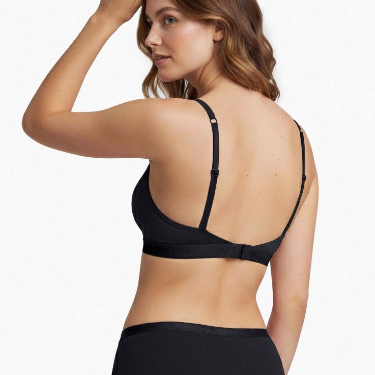 Soutien-gorge triangulaire bleu marine Lyocell sans armature