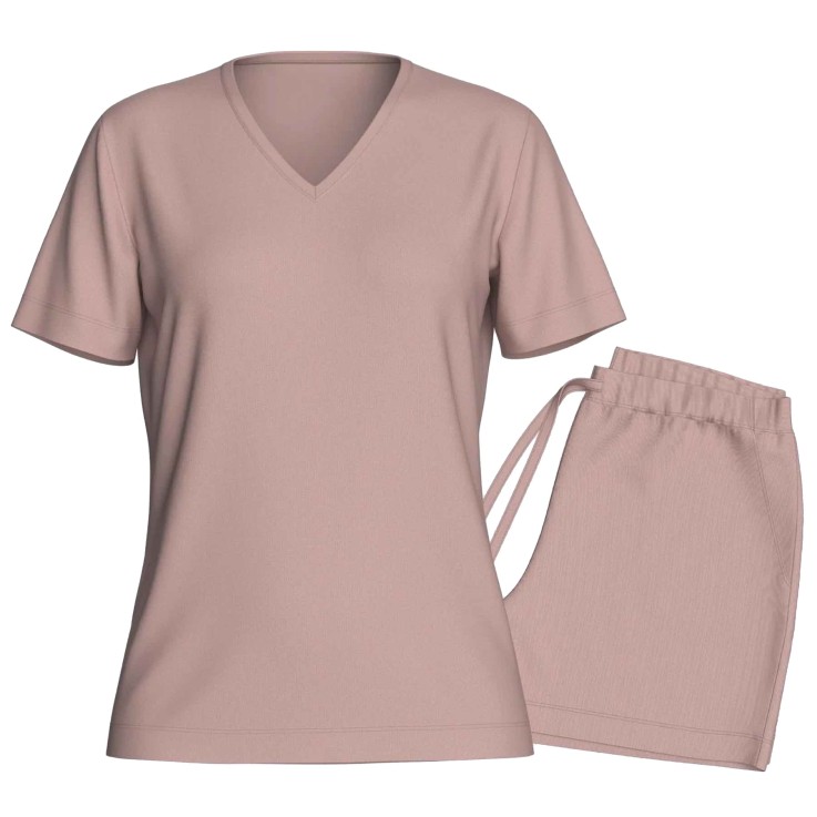 Pyjama vieux rose Lyocell manches courtes confortable respirant