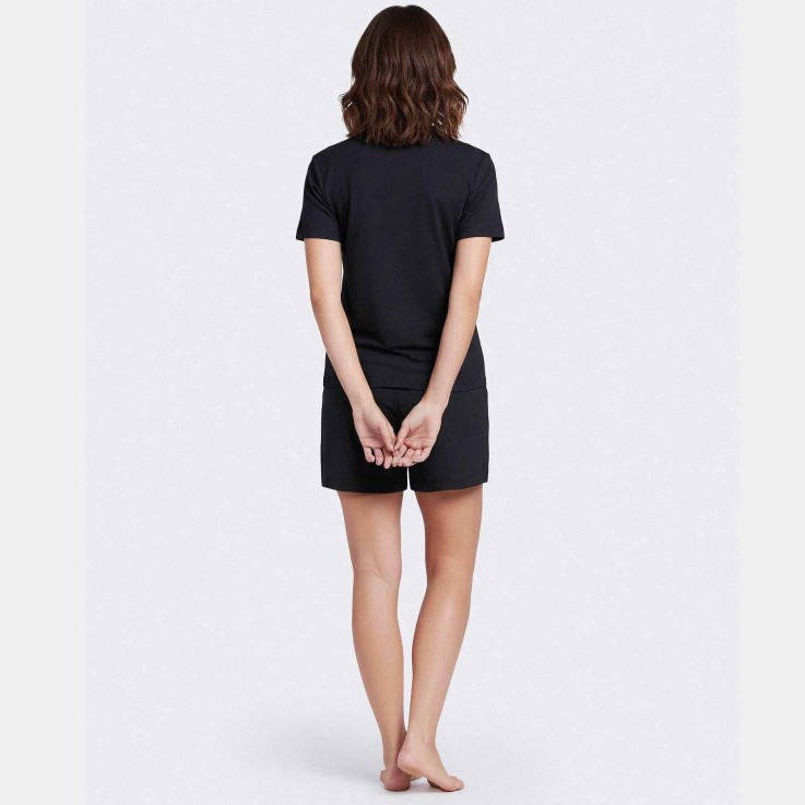 Pyjama bleu marine Lyocell manches courtes confortable respirant