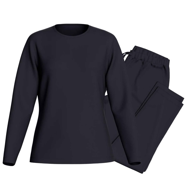Pyjama bleu marine manches longues Lyocell confortable respirant