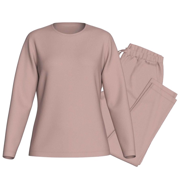 Pyjama vieux rose manches longues Lyocell confortable respirant