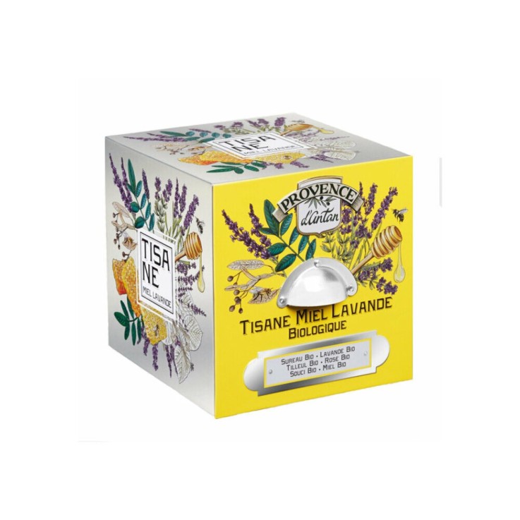 Tisane Miel Lavande Bio - Coffret cube métal 24 infusettes