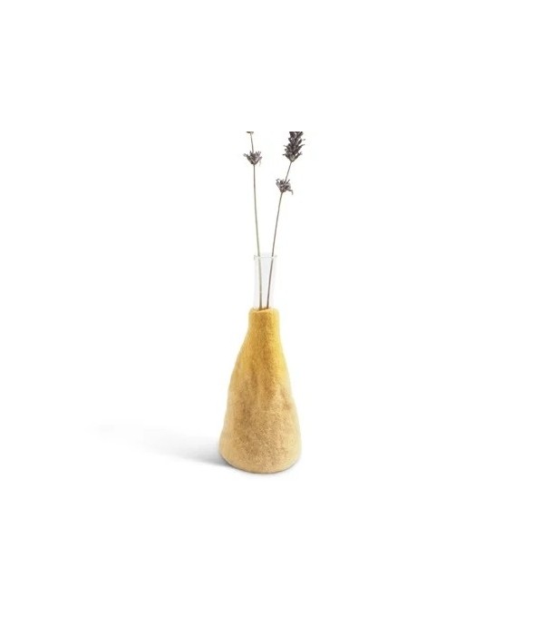 Vase en laine Jaune