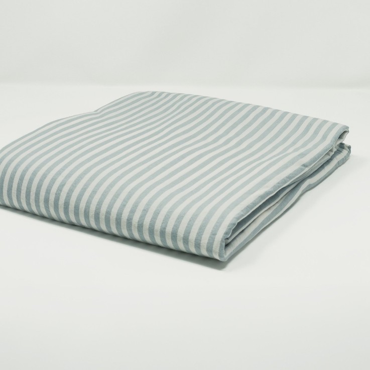 Drap plat 1 personne Percale de Coton Bio Rayé