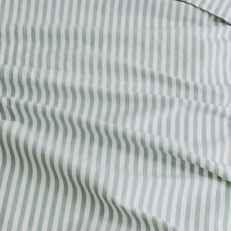 Drap plat 1 personne Percale de Coton Bio Rayé