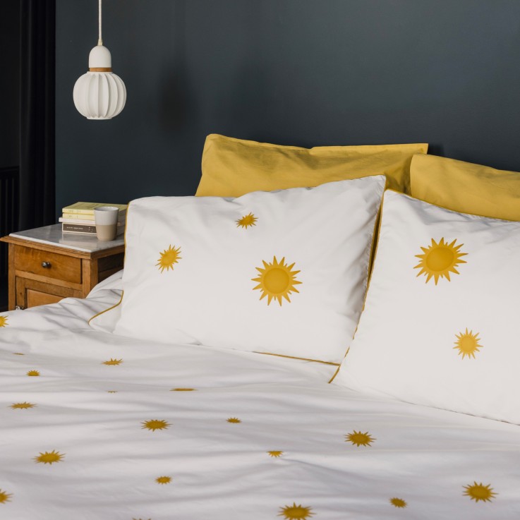 Housse de couette en percale de coton, SOLEIL