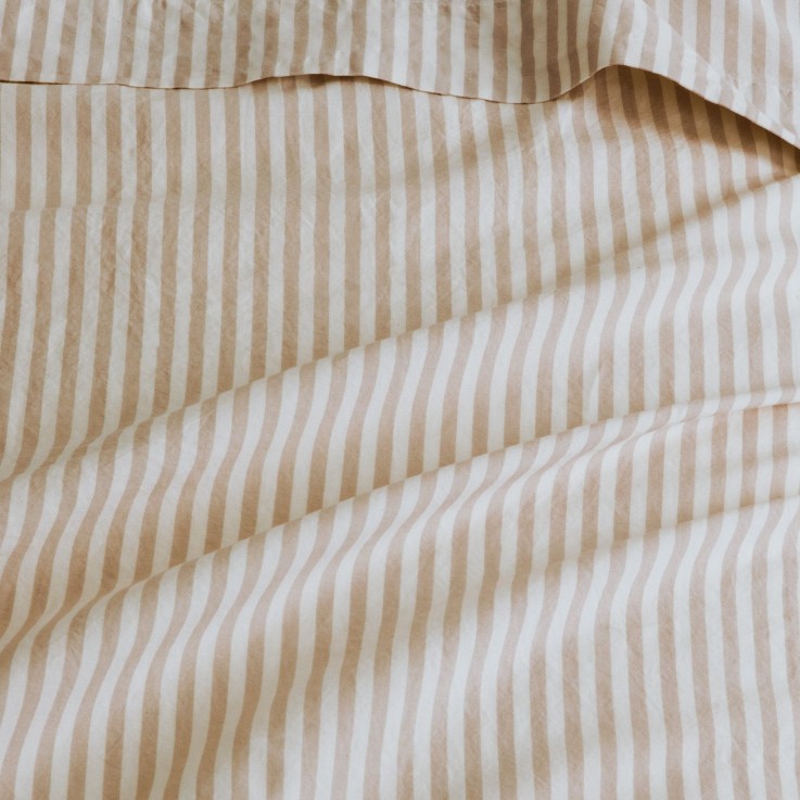 Drap plat adulte Percale de Coton Bio Rayé