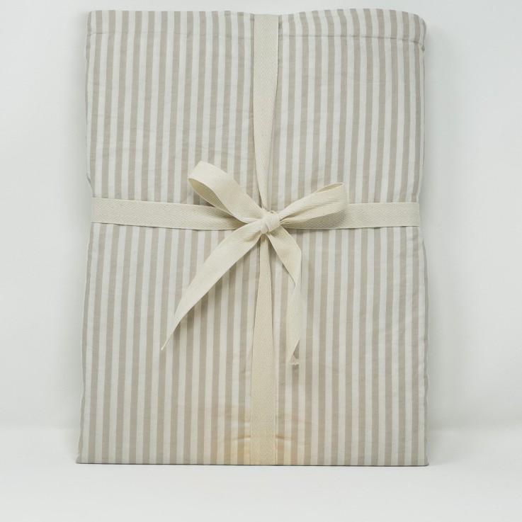 Drap plat adulte Percale de Coton Bio Rayé