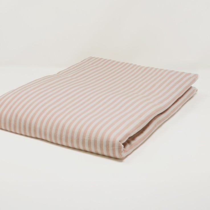 Drap plat adulte Percale de Coton Bio Rayé