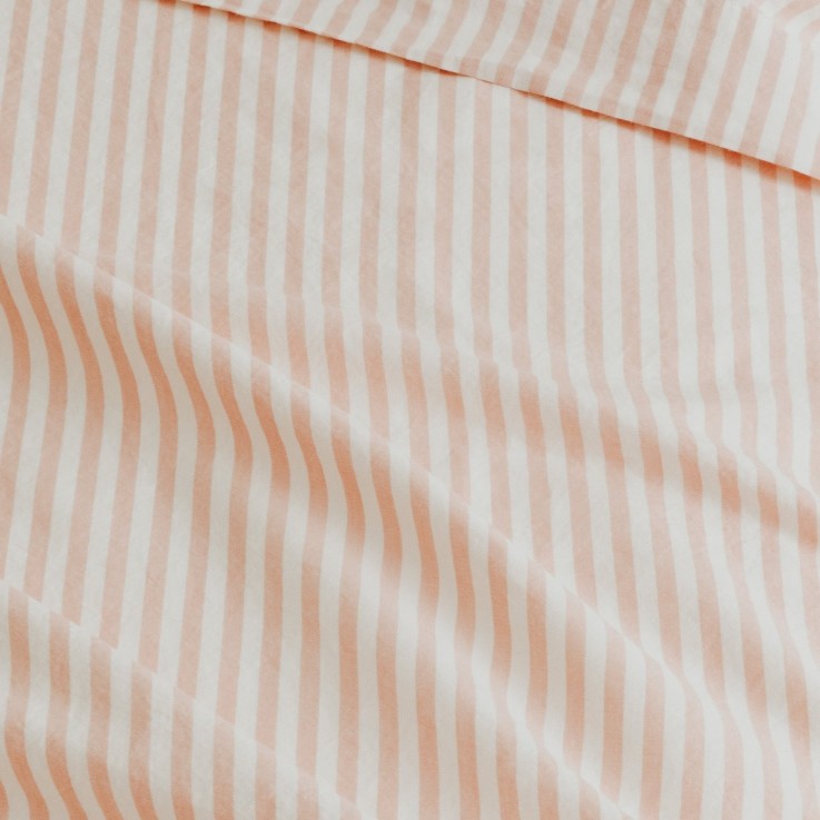 Drap plat adulte Percale de Coton Bio Rayé