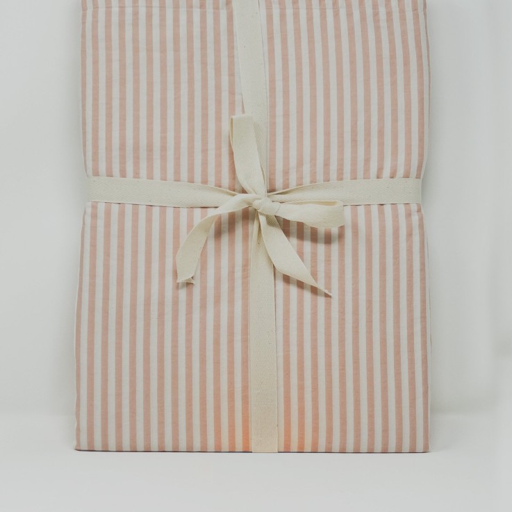 Drap plat adulte Percale de Coton Bio Rayé