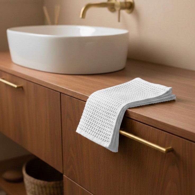 Serviette de toilette en coton NID D'ABEILLE