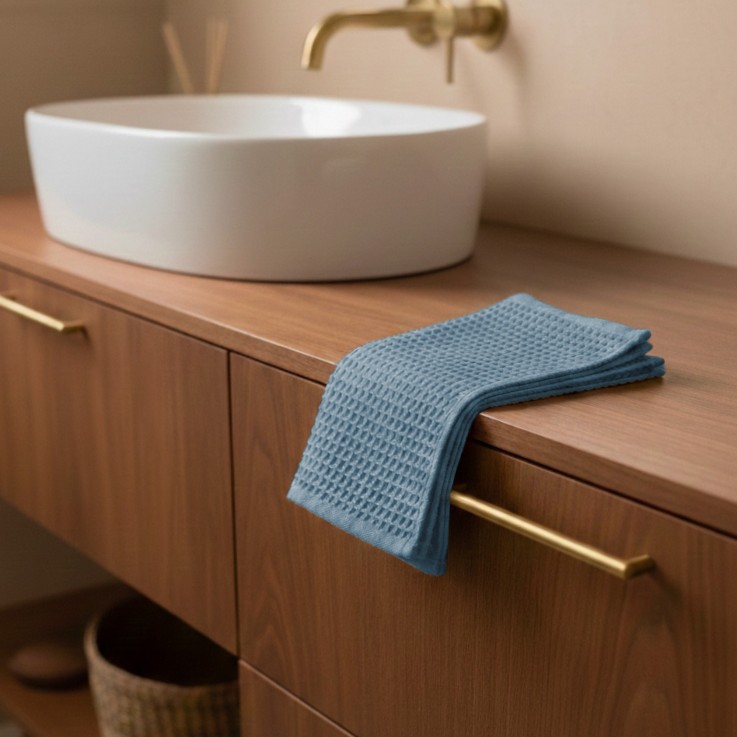 Serviette de toilette en coton NID D'ABEILLE