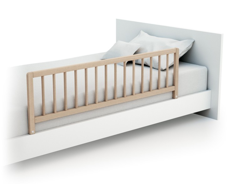 Barrière de lit enfant en bois beige SIDO