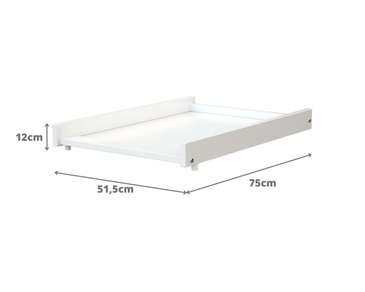 Plan à langer amovible MONA pour lit bébé en bois 60 x 120 cm