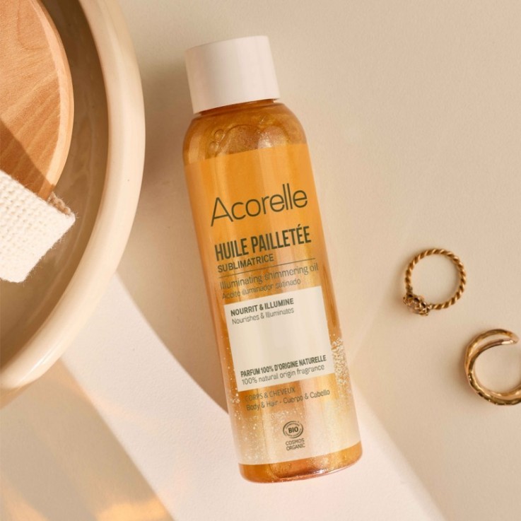 Huile pailletée sublimatrice - nourrit & illumine Bio (100ml)