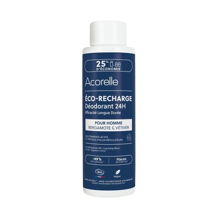Recharge déodorant roll-on 24h hommes Bio (100ml)