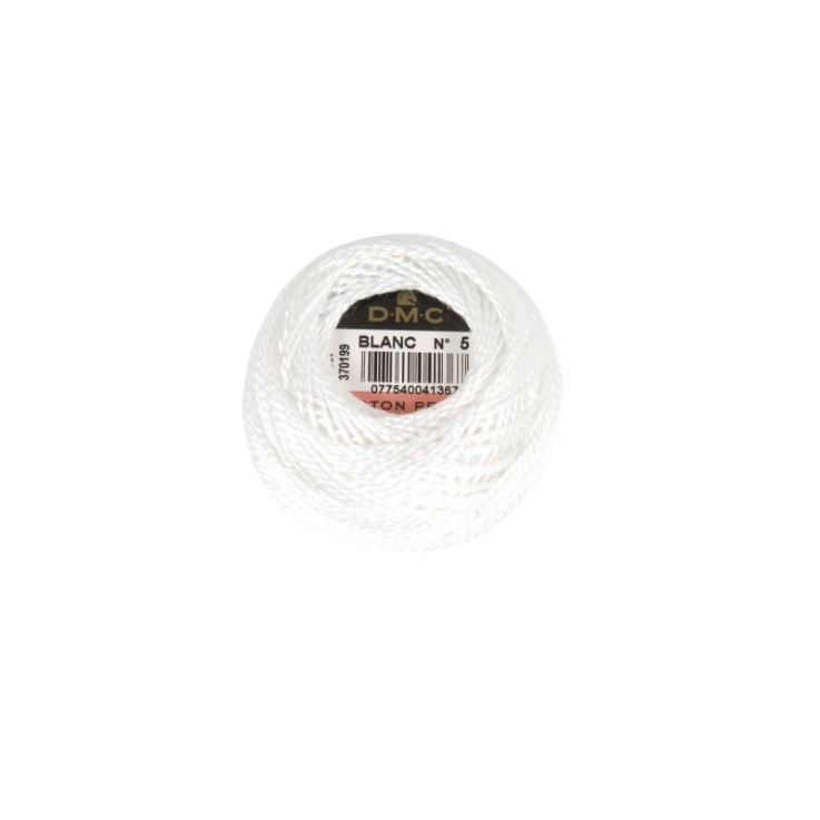 Fil DMC Coton Perlé Medium N5 Pel. 10g Col. Blanc