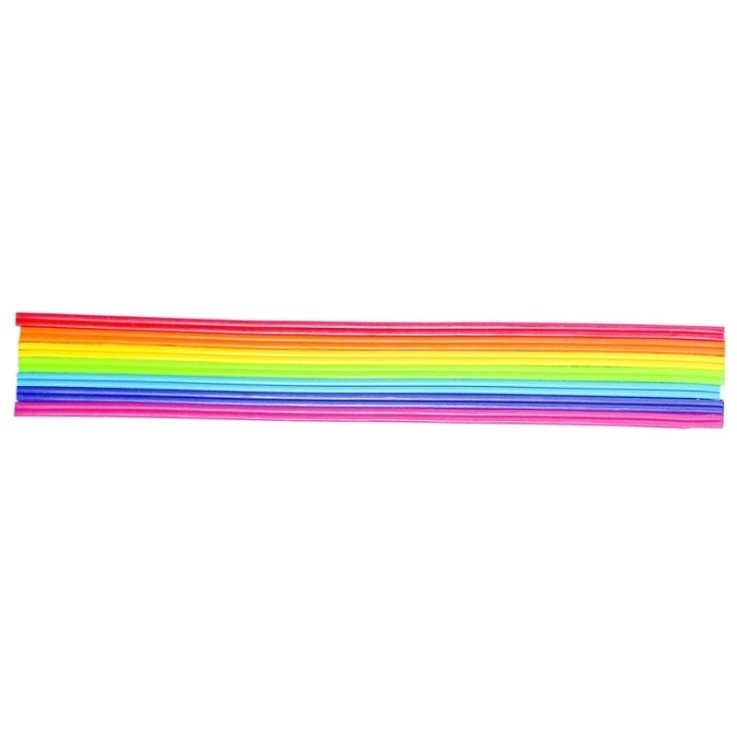 Rayures déco en cire Arc - en - ciel, 2 mm, 23 cm, 14 pces