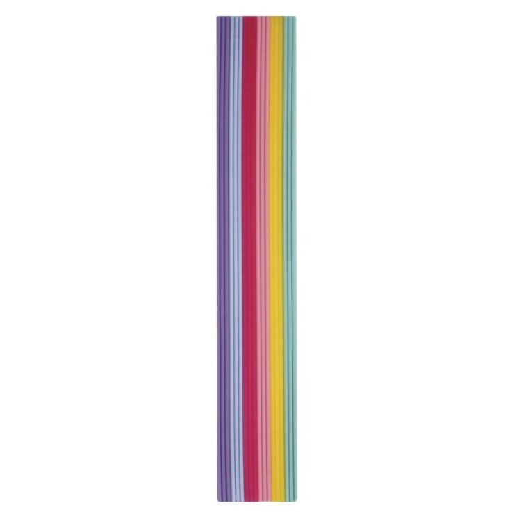 Bandes déco en cire Pastel, 230x2mm, 6 couleurs 3 bandes assorties