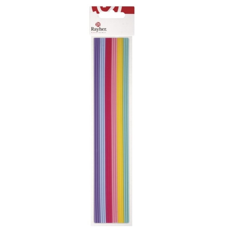 Bandes déco en cire Pastel, 230x2mm, 6 couleurs 3 bandes assorties