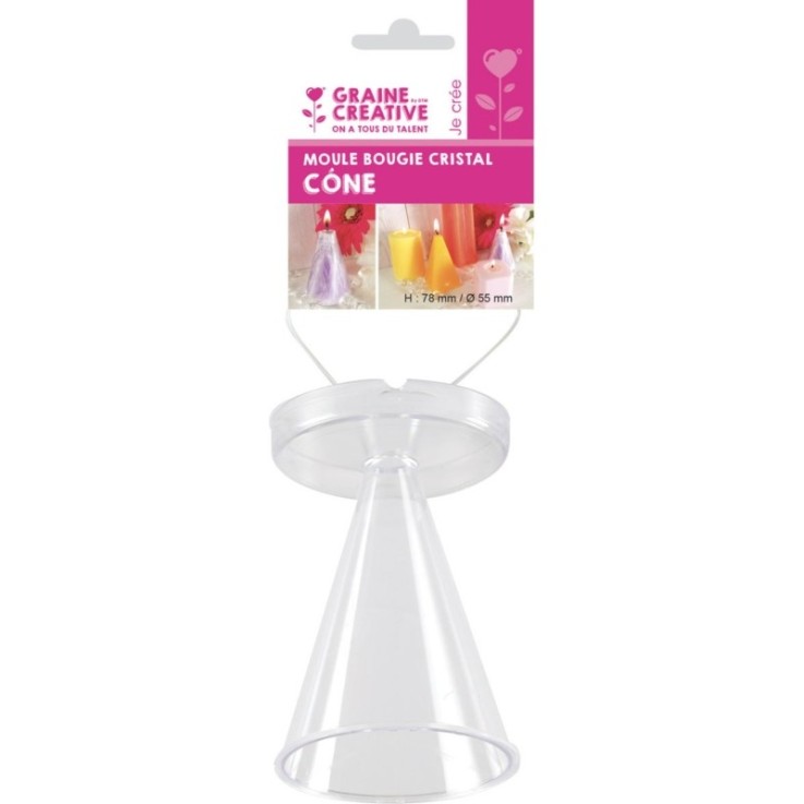 Moule à bougie Cristal Cone H78 mm Ø55 mm