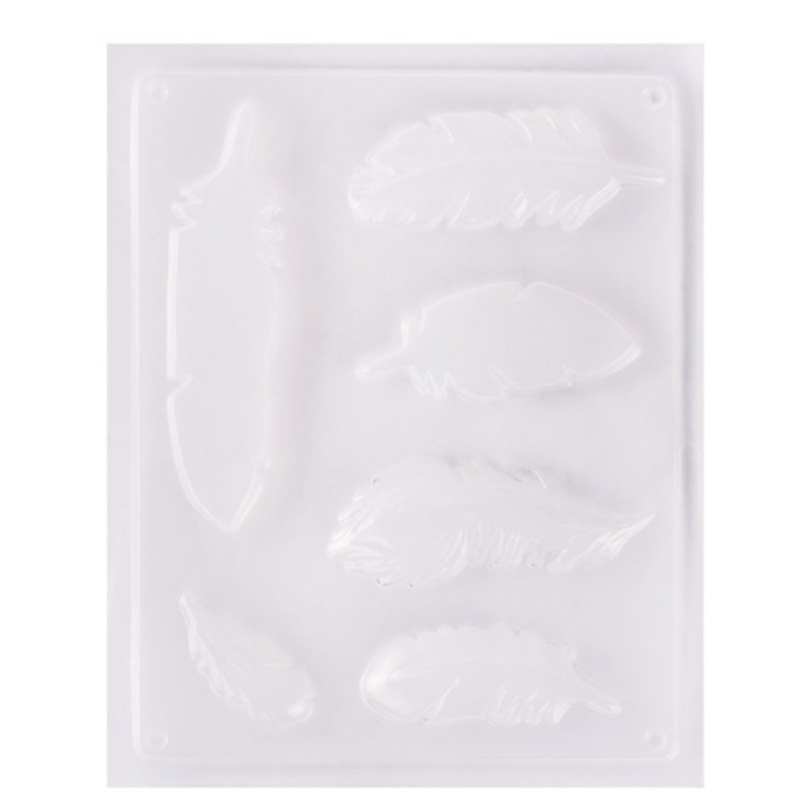 Moule: Plumes, 6motifs, 6-14,5x2,5-4,3cm, 1pce.