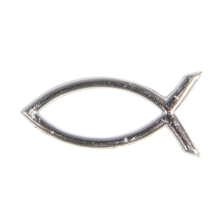 Motifs de cire chrétien Poisson, argent, 4x2cm, 1 pce