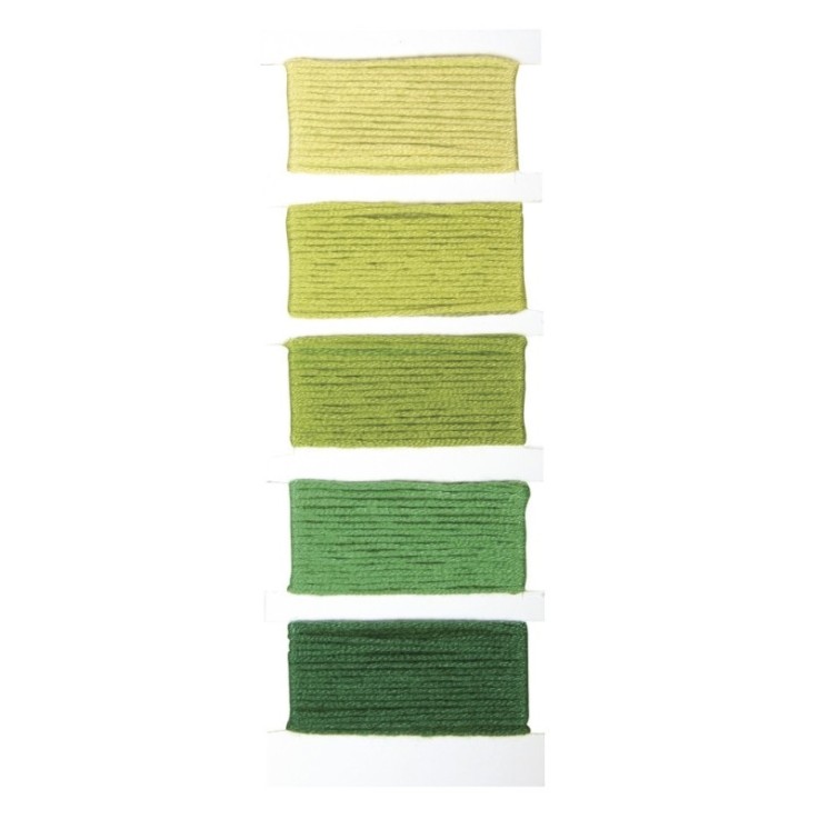 Fil en coton StitchetKnot, 5 couleurs chaque 10m en , vert feuillage